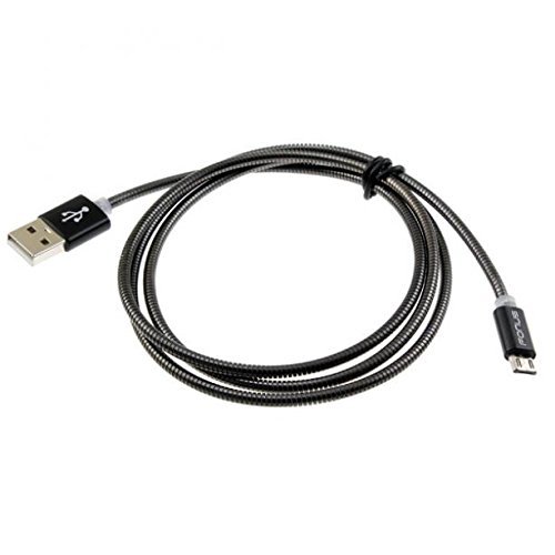 Durable Metal Braided USB Cable Charger Power Sync Wire Micro-USB Data Cord [Silver] [Fast Charge] for Amazon Fire HD 10, 8, Kindle DX, Fire, HD 6, 7, 8.9, HDX 7, 8.9