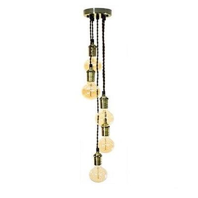 Bronze Pendan Light Chandelier with Staggered Clustered Pendants Lighting