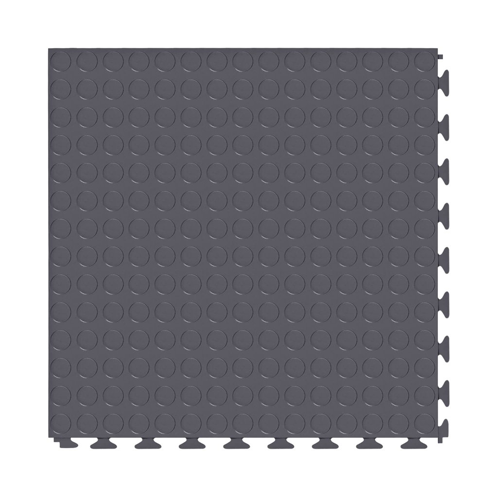 FlooringInc's 4.5mm Flex Nitro Hidden Interlocking Garage Floor Tiles, Flexible PVC Garage Tiles Flooring for a Stronger & Safer Garage, Workshop or Shed, Coin, Dark Gray, 8 Tiles (20.5"x20.5")