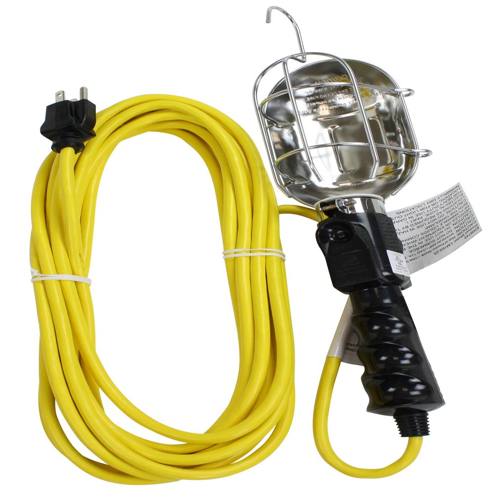 Prime TL010625 16/3 SJTW Metal Guard Work Light, 25-Feet