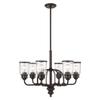 Livex Lighting 40026-07 Lawrenceville Bronze 6 Light Chandelier,26.25"L x 26.25"W x 57"H view 1