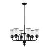Livex Lighting 40026-07 Lawrenceville Bronze 6 Light Chandelier,26.25"L x 26.25"W x 57"H view 3