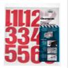 CHARTPAK Self-Adhesive Vinyl Numbers, 4 Inches High, Red, 23 per Pack (01194) view 1