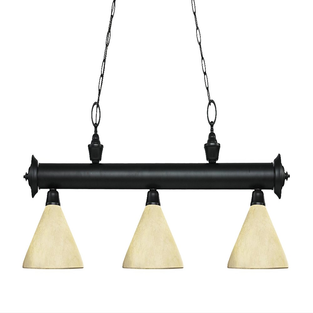 Z-Lite 200-3MB-AGM14 3 Billiard Light, Matte Black