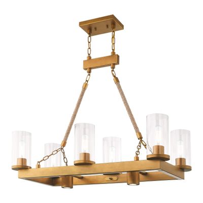 Livex Lighting 41066-26 Linear Chandelier, 34" x 15" x 30", Aged Gold