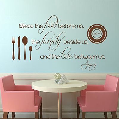 Bless the Food Before Us Wall Decal-Vinyl Religious Art