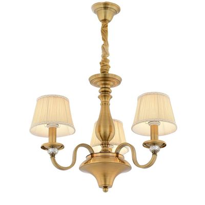 Aiwen Wrought Iron Chandelier Polished Brass 3 Lights Crystal Beads Decorate Ceiling Lighting H19.2" x W18"