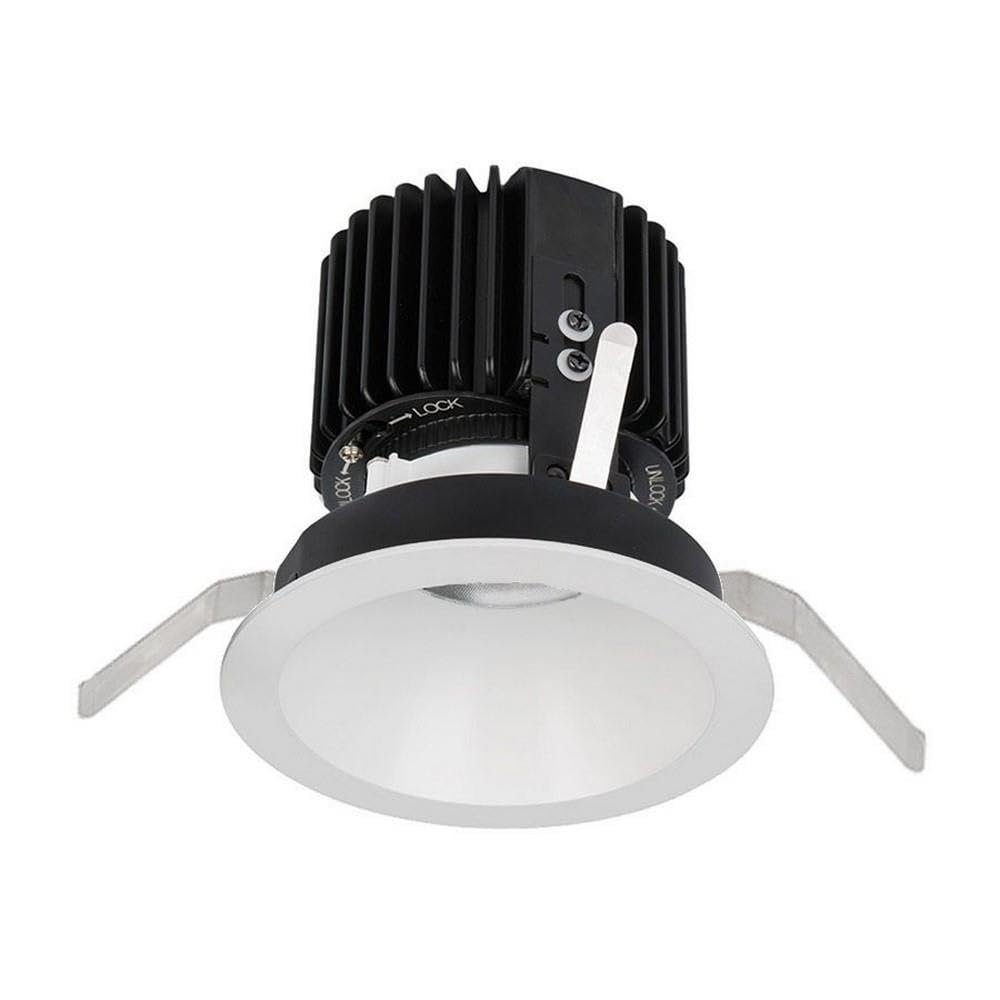 WAC Lighting R4RD2T-F827-WT Volta - 6.39" 36W 45 2700K 85CRI 1 LED Round Regressed Trim with Light Engine, White Finish with Textured Glass