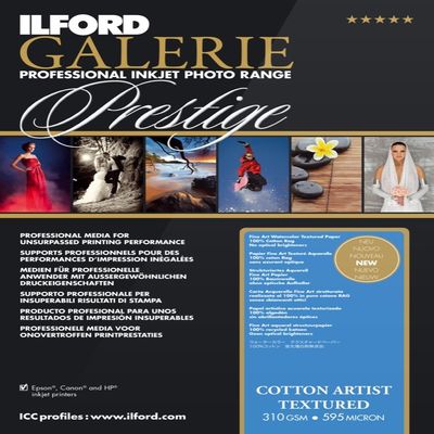 ILFORD 2005020 GALERIE Prestige Cotton Artist Textured - 17x22 Inches, 25 Sheets