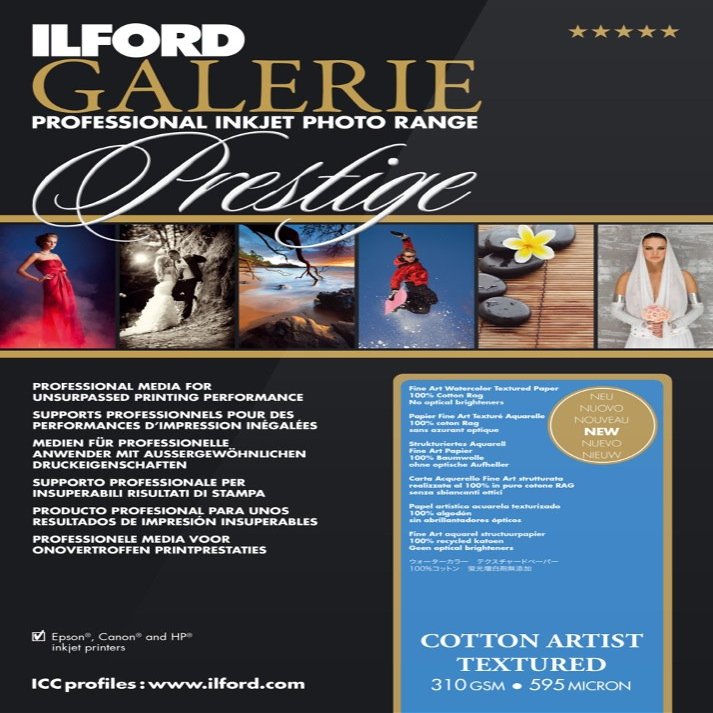 ILFORD 2005020 GALERIE Prestige Cotton Artist Textured - 17x22 Inches, 25 Sheets