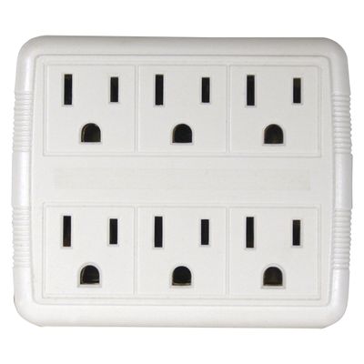 Prime PB801011 6 Outlet Power Tap, White