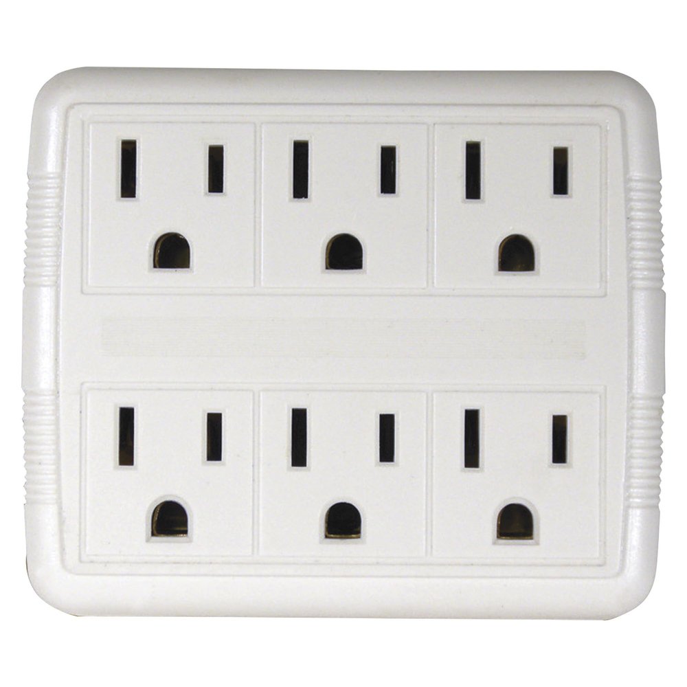 Prime PB801011 6 Outlet Power Tap, White