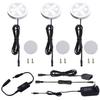 AIBOO Under Cabinet LED Puck Lighting Kit Black Cord with Touch Dimmer Switch for Kitchen Showcase Cupboard Closet Lighting 3 Lights 6W (Daylight White) view 1