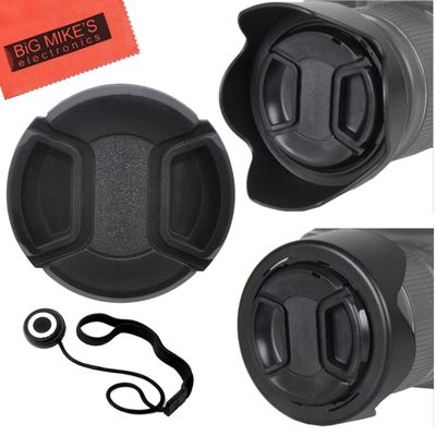 Big Mike's 55mm Reversible Tulip Flower Lens Hood and Lens Cap Kit for Nikon D5600, D3400 DSLR Camera with UV Protection