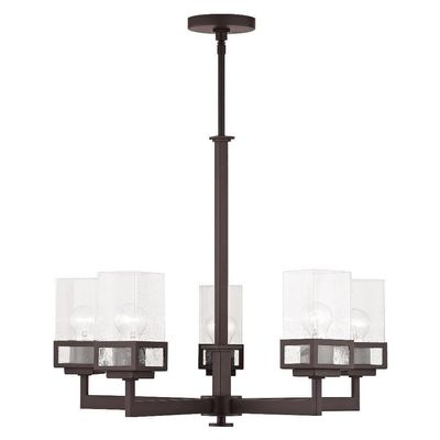 Livex Lighting 40595-07 Harding 5 Light, 26.0" x 25.0" x 28.5", Bronze