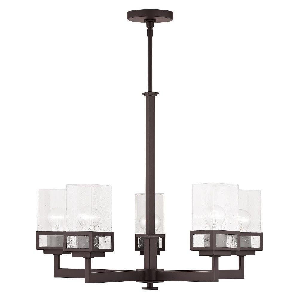 Livex Lighting 40595-07 Harding 5 Light, 26.0" x 25.0" x 28.5", Bronze