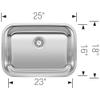 BLANCO, Stainless Steel 441025 STELLAR Undermount Kitchen Sink, 25" X 18" view 2