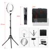 Yidoblo 18 Inch LED Ring Light Kit with Phone/Camera Holder,Makeup Mirror,Stand and Carrying Bag, Bicolor Dimmable Photo Studio Video Portrait Film Selfie YouTube Photography Lights Black view 2