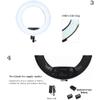 Yidoblo 18 Inch LED Ring Light Kit with Phone/Camera Holder,Makeup Mirror,Stand and Carrying Bag, Bicolor Dimmable Photo Studio Video Portrait Film Selfie YouTube Photography Lights Black view 3