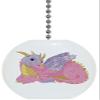 Pink Purple Lady Dragon Solid Ceramic Fan Pull view 1