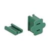 Vickerman Green Female Slide-On Plug Inline for SPT-2, 18 Wire Gauge, 10 per Pack. The Slide-on Plug has a Removable tab for Inline and Non-Inline Purpose. view 1