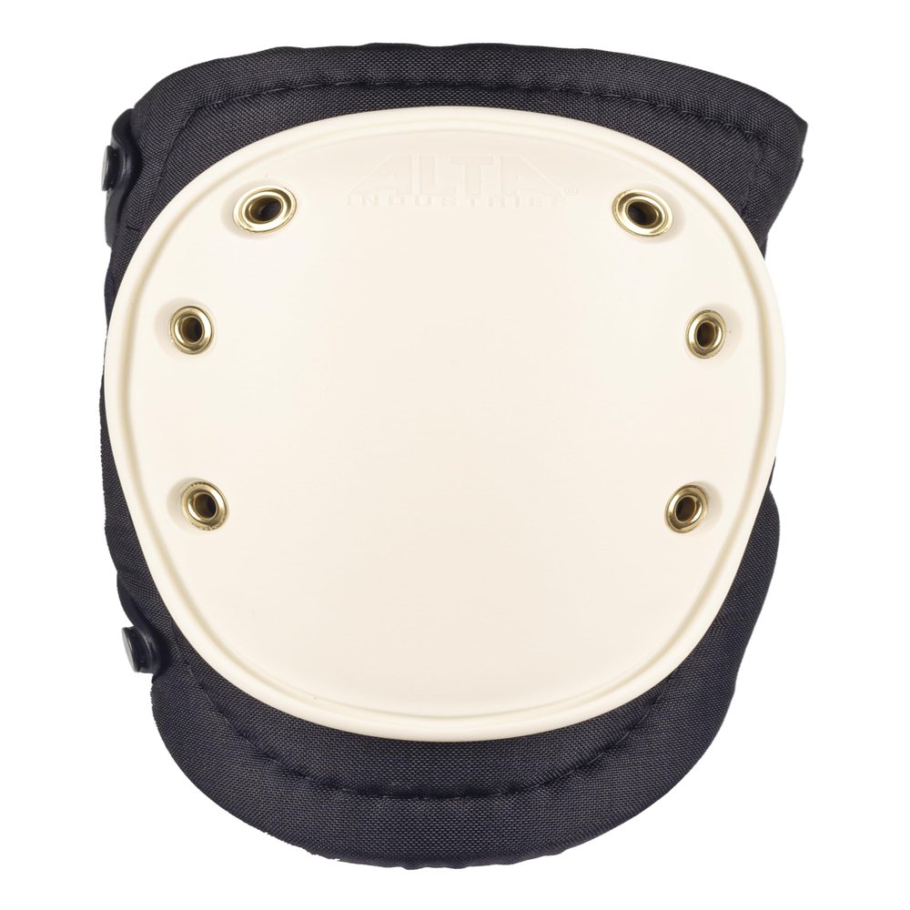 ALTA 50403 AltaFLEX Knee Protector Pad, Black Cordura Nylon Fabric, AltaLOK Fastening, Hard Cap, Long, White
