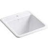 KOHLER Park Falls Top Mount or Undermount Single-Bowl Laundry Utility Sink, 21" Cast Iron Dual-Mount Utility Sinks, K-19022-1-0, White view 1