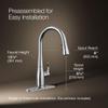 KOHLER 597-CP Simplice Pull Down Kitchen Faucet, 3-Spray Faucet, Kitchen Sink Faucet with Pull Down Sprayer, Polished Chrome view 3