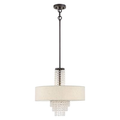 Livex Lighting 51113-92 Pendant Chandelier, 18" L x 18" W x 59" H, English Bronze