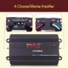 Pyle 200W RMS 4-Channel Marine Amplifier - Bluetooth Wireless Audio Streaming - Waterproof - Full Range Stereo w/ RCA - High Crossover HD Music - Multi-Channel System - Compact & Powerful - PLMRMB4CB view 4