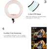 Yidoblo 18" LED Ring Light Kit Bi-Color Dimmable Photo Studio Video Portrait Film Selfie YouTube Photography Lighting Set with Phone/Camera Holder, Makeup Mirror, Stand and Travel Bag Pink view 3