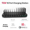 Unitek USB Charging Station for Multiple Devices, Charger Organizer Stand Dock with Dividers, Quick Charge 3.0 Compatible for Smartphone, Tablet, iPad and Other Electronics view 2