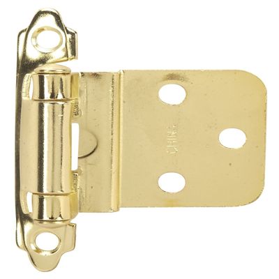 Hardware House 64-4526 Contractor Pack Inset Cabinet Hinge, Bright Brass, 10-Pack