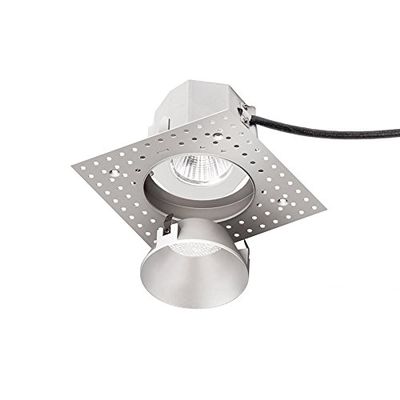 WAC Lighting R3ARDL-F827-HZ Aether Round Invisible Trim with LED Light Engine Flood 40 Beam 2700K Warm White, Haze