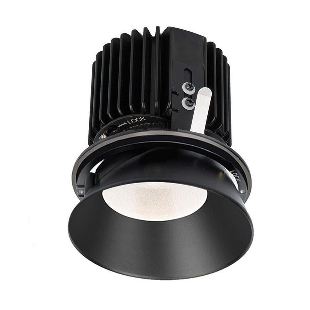 WAC Lighting R4RD2L-W827-BK Volta - 6.39" 36W 60 2700K 85CRI 1 LED Round Regressed Invisible Trim with Light Engine, Black Finish with Textured Glass