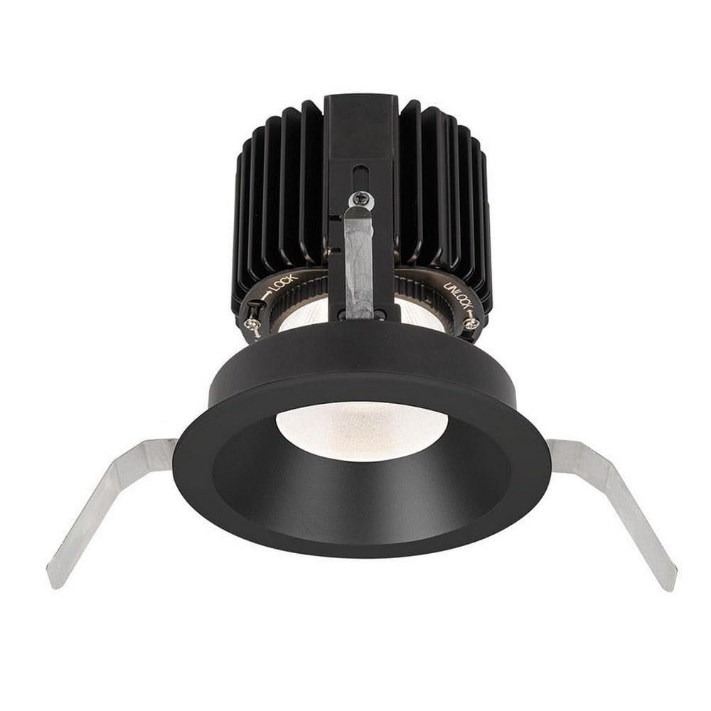 WAC Lighting R4RD1T-F840-BK Volta - 5.75" 36W 45 4000K 85CRI 1 LED Round Shallow Regressed Trim with LED Light Engine, Black Finish with Textured Glass