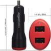 Amazon Basics 24W Dual USB Car Charger for Phones, 2-Port USB-A with LED Indicator, Small Size, Low Profile, Compatible with iPhone 16/15/14/13/12/11/X, Samsung, and more, Black/Red view 3