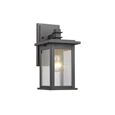 Chloe Lighting Tristan Transitional 1 Light Black Outdoor Wall Sconce 12" Height