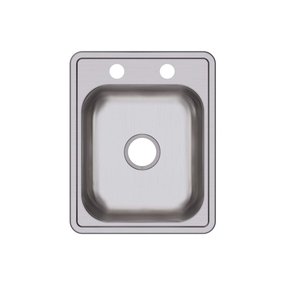 Elkay Dayton D117212 Single Bowl Top Mount Bar Sink, 17 x 21, Stainless Steel