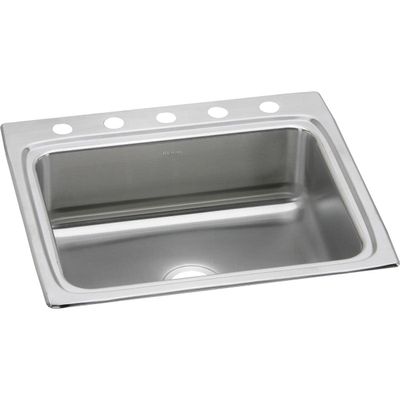Elkay Lustertone Classic LR25225 Single Bowl Drop-in Stainless Steel Sink