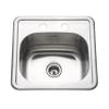Houzer Hospitality Stainless Steel Bar & Prep Sink: 15 Inch Drop-In Topmount 2-Hole Sink for Bar & Kitchen, Durable & Versatile, Essential for Home & Apartment: 1515-6BS-1 view 1