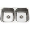 Houzer Eston Stainless Steel Kitchen Sink: 31 Inch Undermount 50/50 Double Bowl Sink, Durable & Versatile, Essential for Home & Apartment: STD-2100-1 view 1