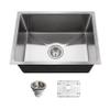 Houzer Nouvelle Stainless Steel Kitchen Sink: 23 Inch Undermount Single Bowl Sink with Strainer & Grid, Durable & Versatile, Essential for Home & Apartment: NOS-4100-1 view 1
