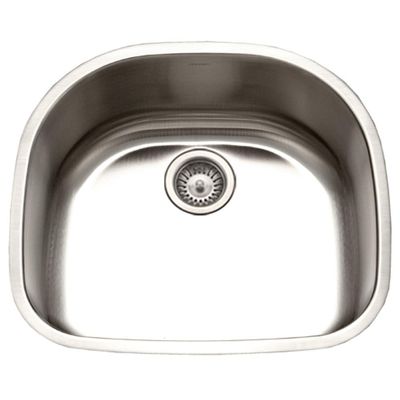 Houzer Eston Stainless Steel Kitchen Sink: 24 Inch Undermount Single D Bowl Sink, Durable and Versatile, Essential for Home and Apartment: STS-1400-1
