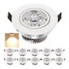 10-Pack 4W LED Downlight Dimmable AC 110-130V, Epistar Core Recessed Spotlight for Jewelry Showcase, Home Theater Media Room, Elevator Cab & Trophy Cabinet, 3000K Warm White, 18AWG Wires view 1