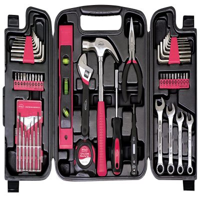 Apollo Tools 53 Piece Household Tool Set, Pink DT9408P