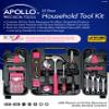 Apollo Tools 53 Piece Household Tool Set, Pink DT9408P view 3
