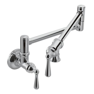 Moen S664 Traditional Wall Mount Swing Arm Folding Pot Filler Kitchen Faucet, Chrome