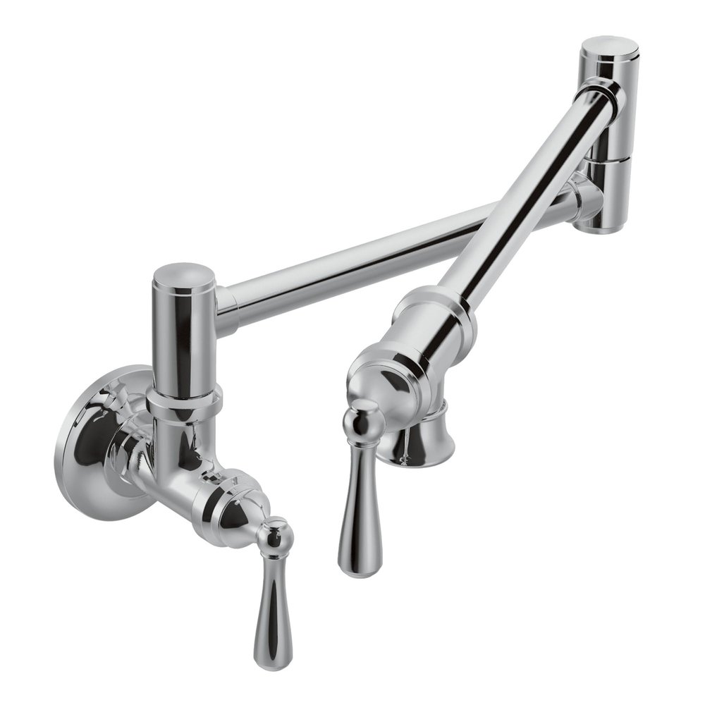 Moen S664 Traditional Wall Mount Swing Arm Folding Pot Filler Kitchen Faucet, Chrome