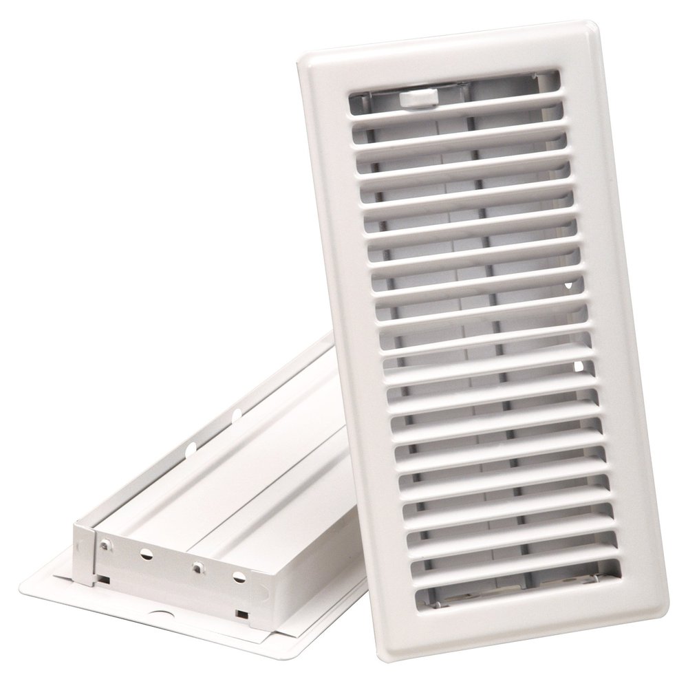 Imperial 4" x 10" Louvered Floor Register, White, RG0247
